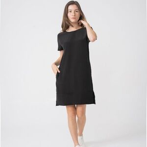 Grana black silk tee dress XS